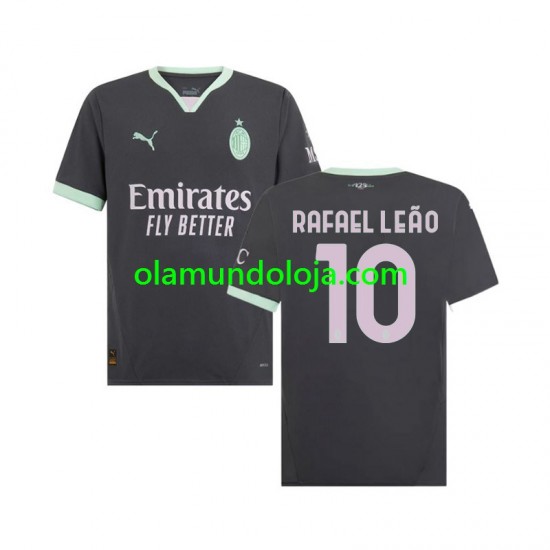 Camisola AC Milan Rafael Leao 10 Homem Equipamento Terceiro 2024-2025 Manga Curta